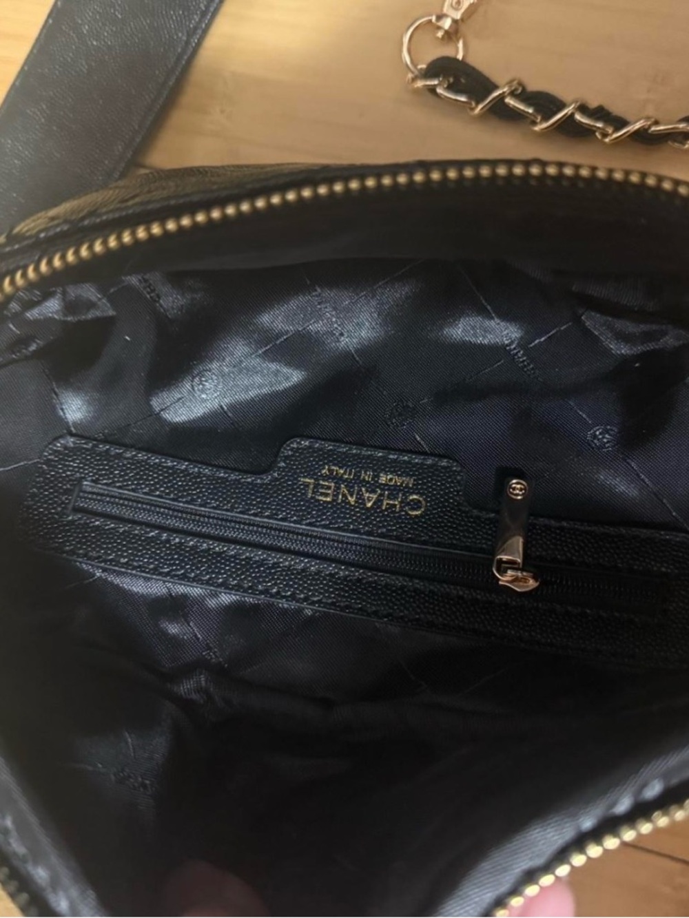 Chanel Black Quilted Leather Crossbody makeup Pouch with Gold Hardware. NWT. - Picture 7 of 7